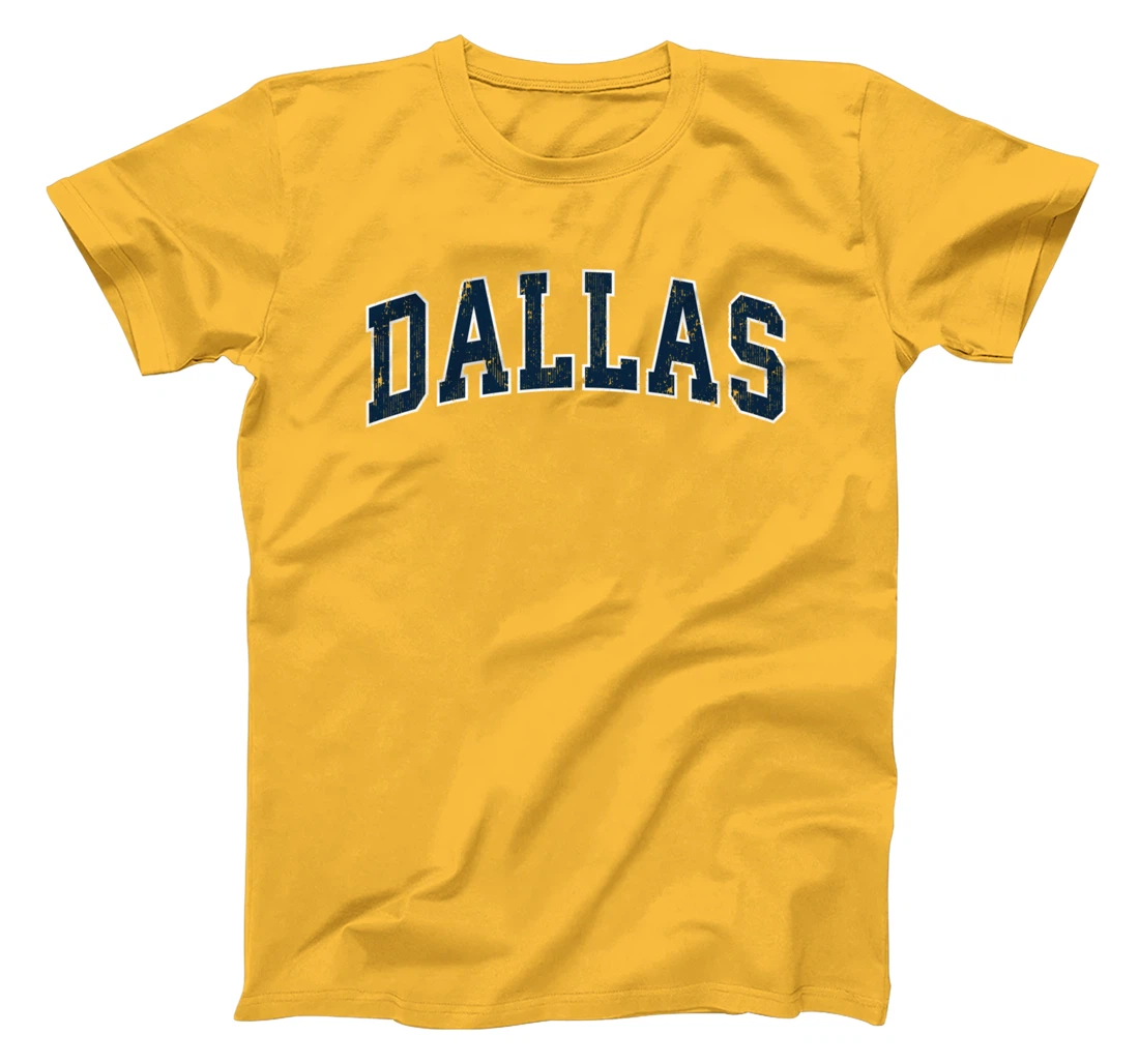 Dallas Texas TX Vintage Varsity Sports Navy Text T-Shirt T-Shirt