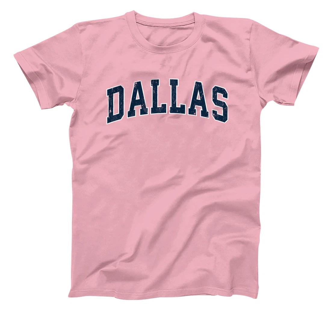 Dallas Texas TX Vintage Varsity Sports Navy Text T-Shirt T-Shirt