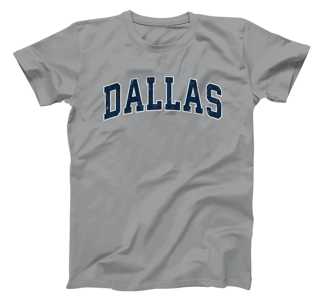 Dallas Texas TX Vintage Varsity Sports Navy Text T-Shirt T-Shirt