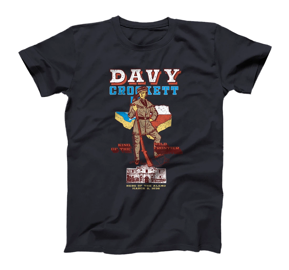 Davy Crockett Texas Alamo Cowboy Vintage Souvenir T-Shirt
