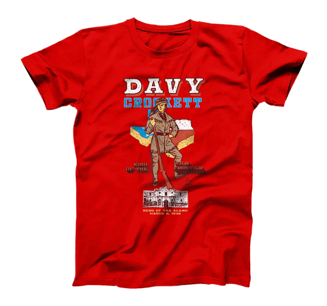 Davy Crockett Texas Alamo Cowboy Vintage Souvenir T-Shirt