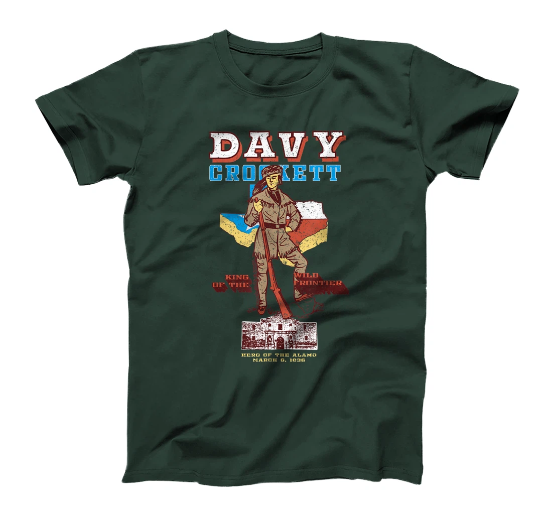 Davy Crockett Texas Alamo Cowboy Vintage Souvenir T-Shirt