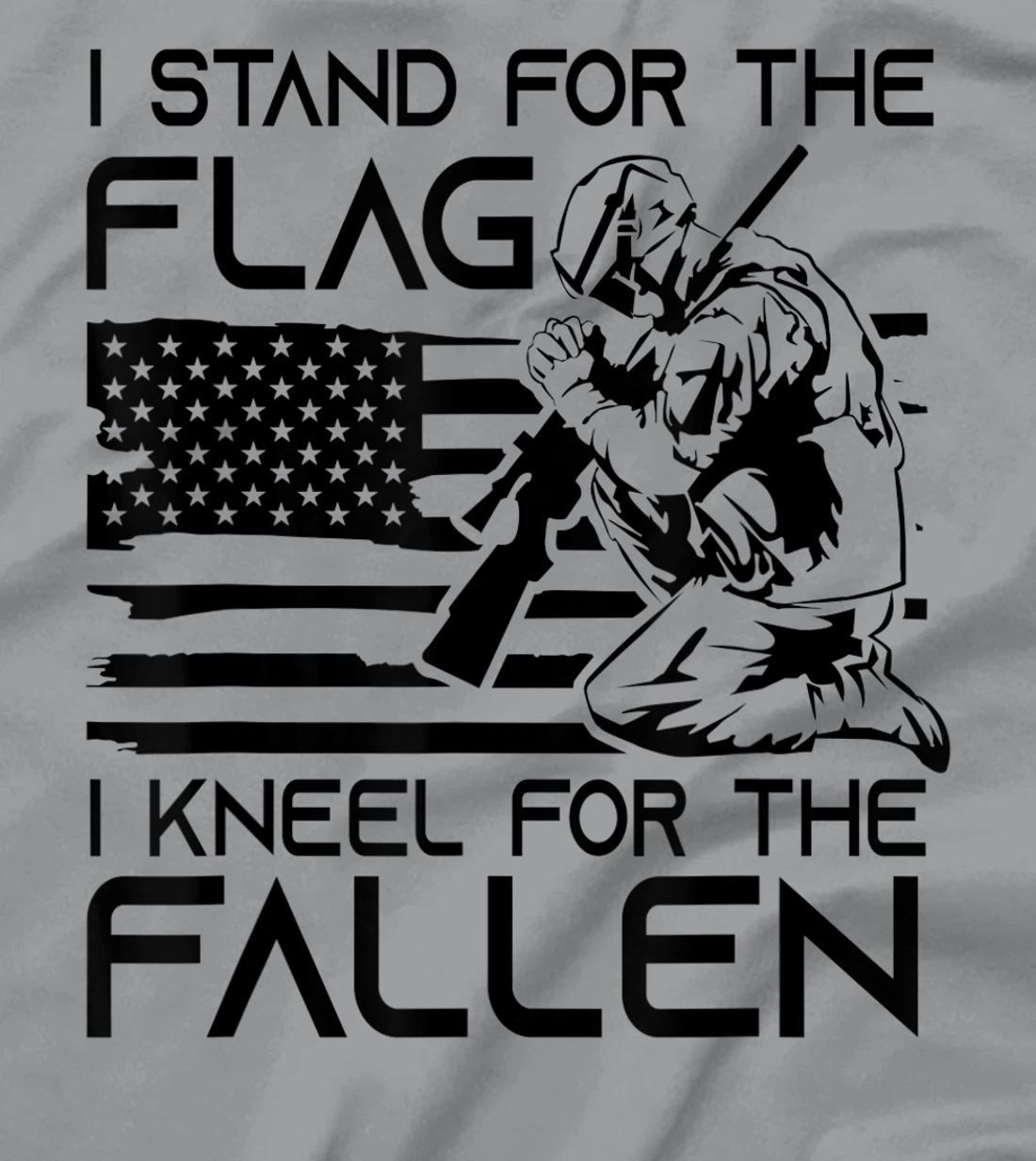 I Stand For The Flag Kneel For The Fallen Patriotic Veteran T-Shirt