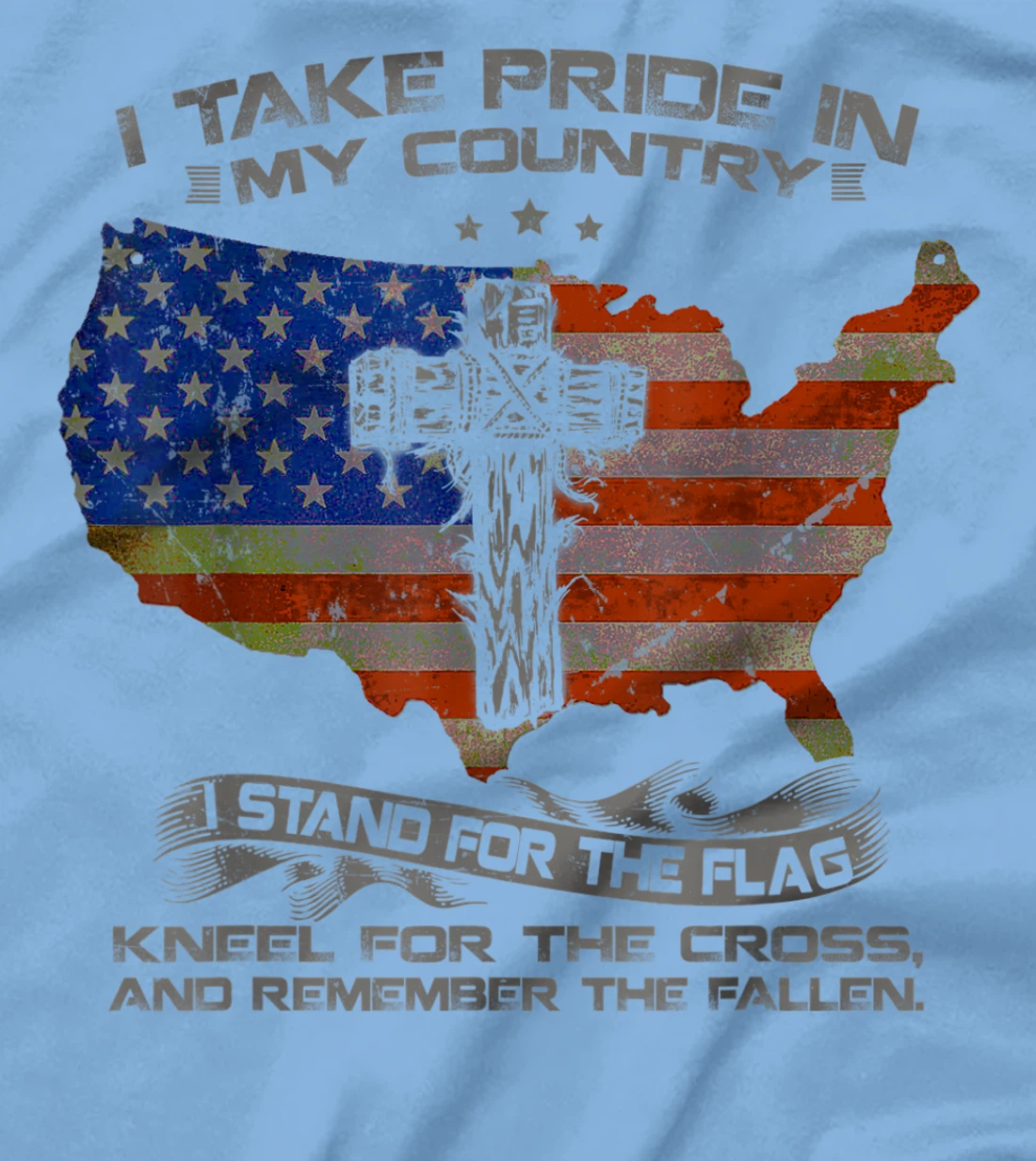 I Take Pride In My Country I Stand For Flag American Veteran T-Shirt
