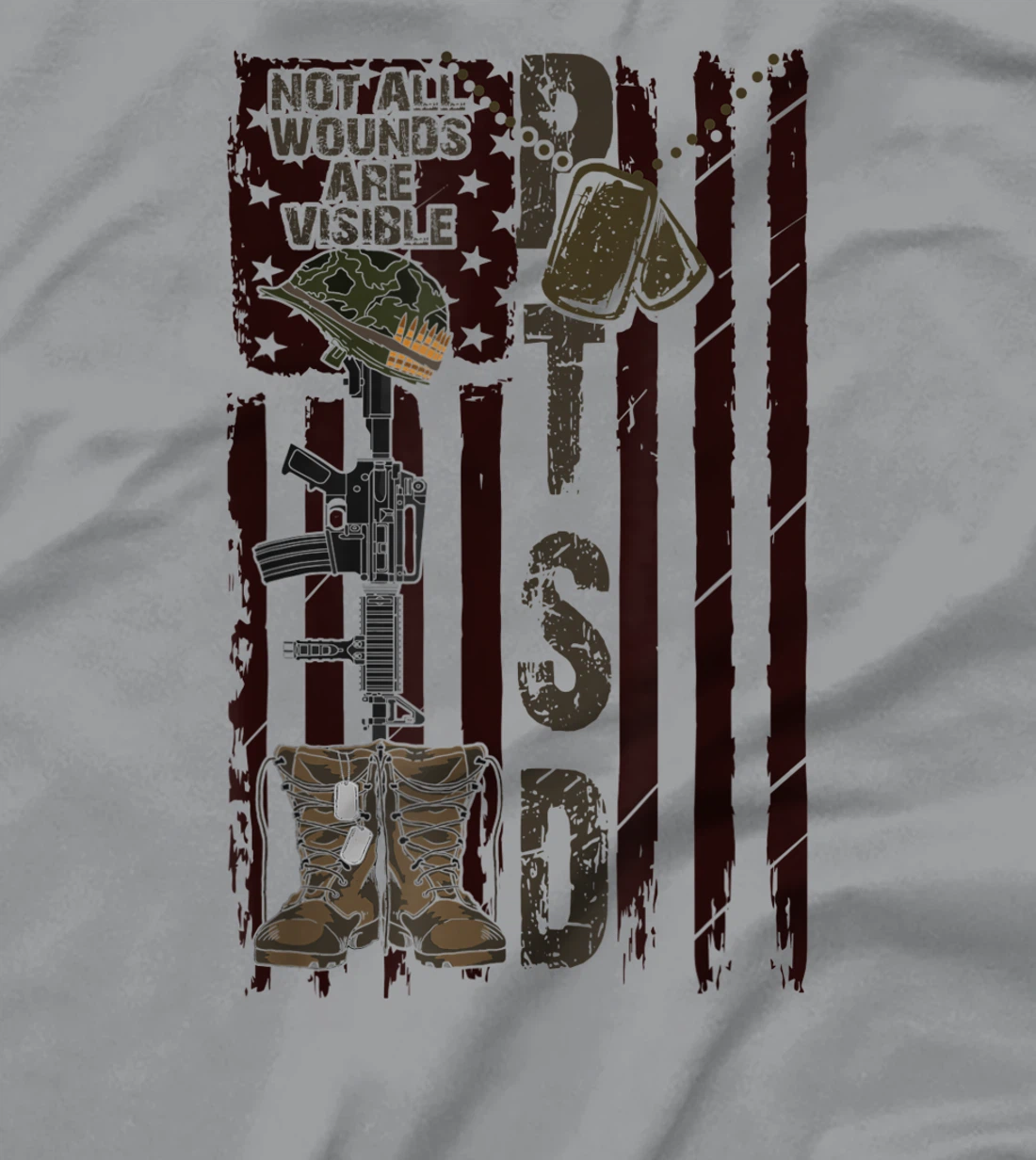 PTSD Not All Wounds Are Visible July 4th Veterans Day Gift T-Shirt