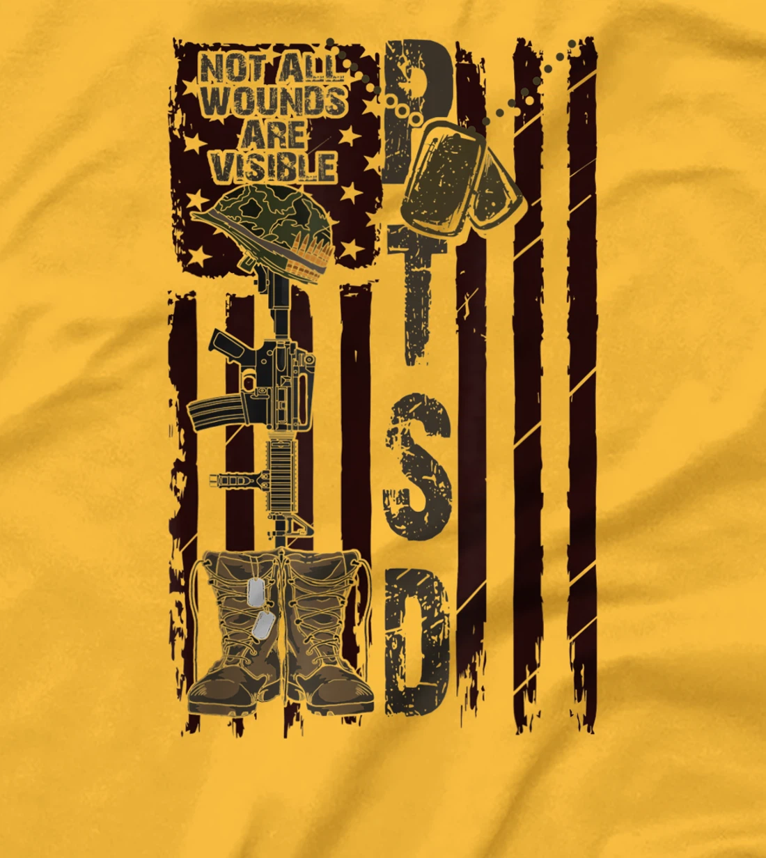 PTSD Not All Wounds Are Visible July 4th Veterans Day Gift T-Shirt