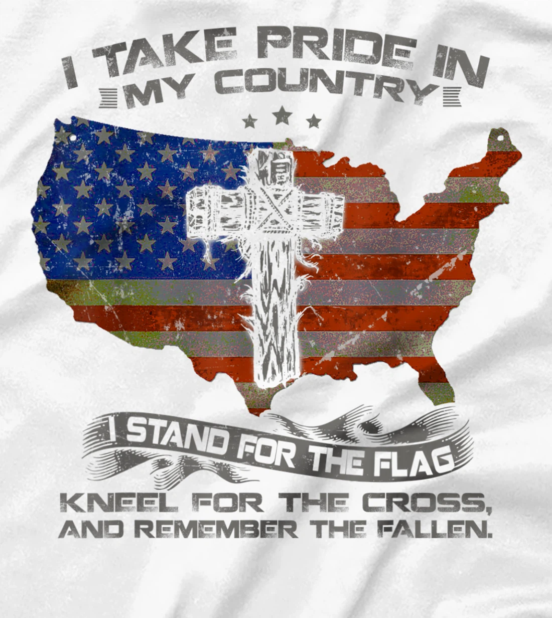 I Take Pride In My Country I Stand For Flag American Veteran T-Shirt