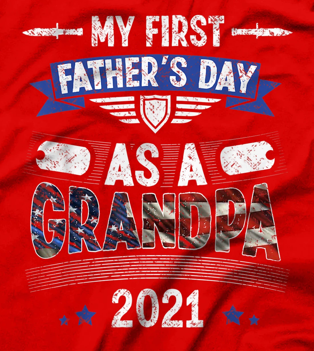 My First Father's Day As a Grandpa Cool Veteran Grandpa T-Shirt