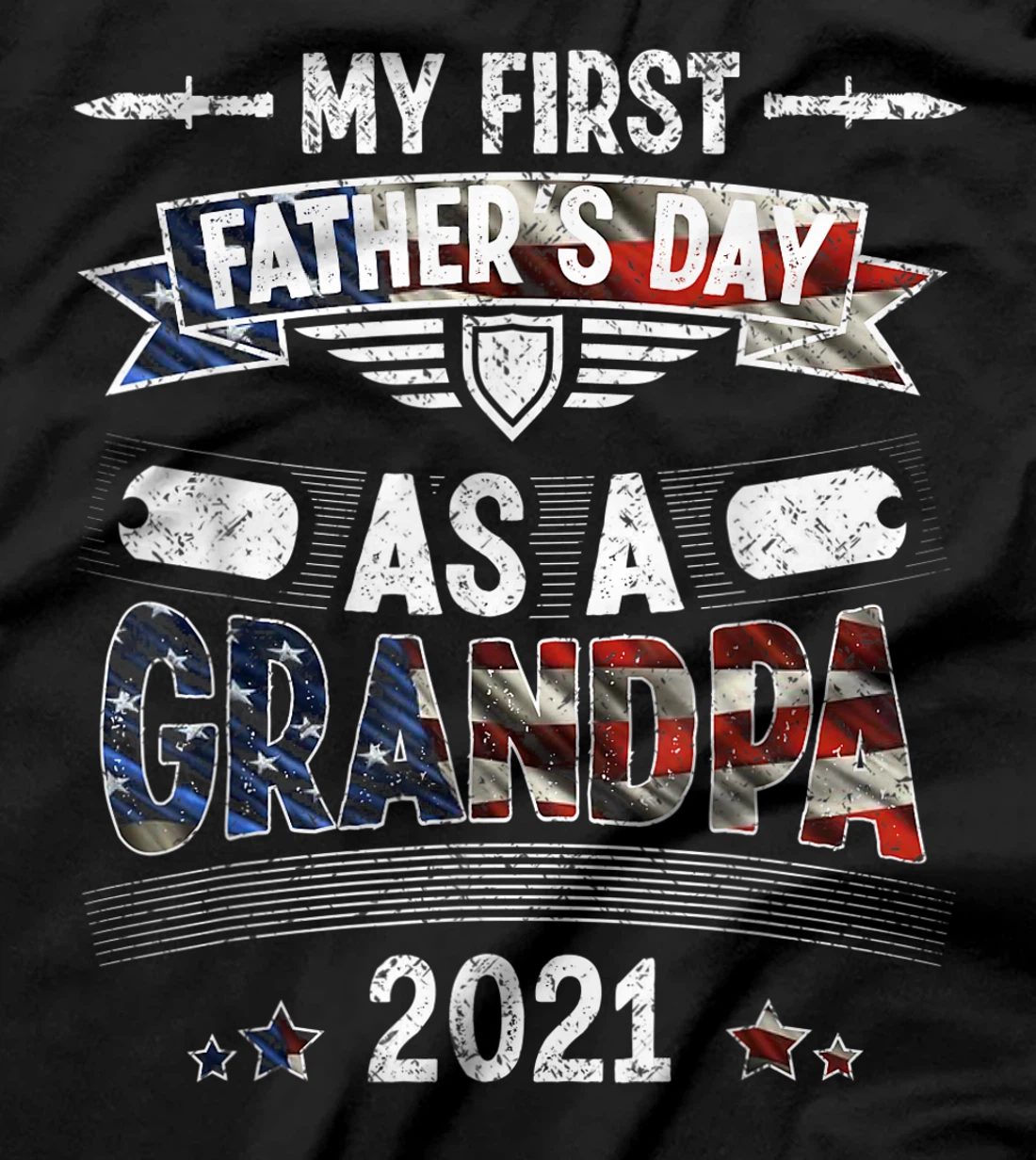 My First Father's Day As a Grandpa Cool Veteran Grandpa T-Shirt