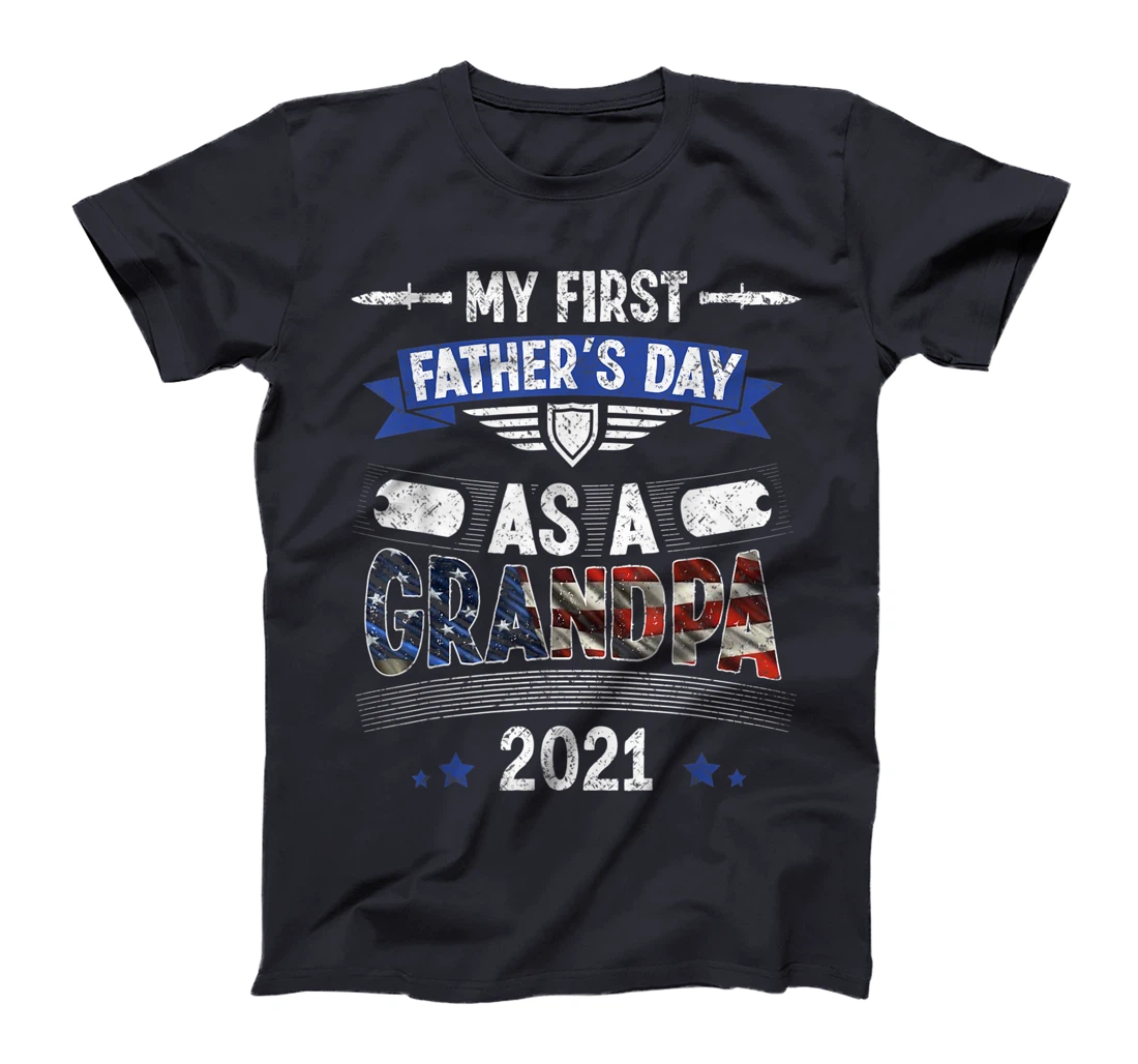 My First Father's Day As a Grandpa Cool Veteran Grandpa T-Shirt