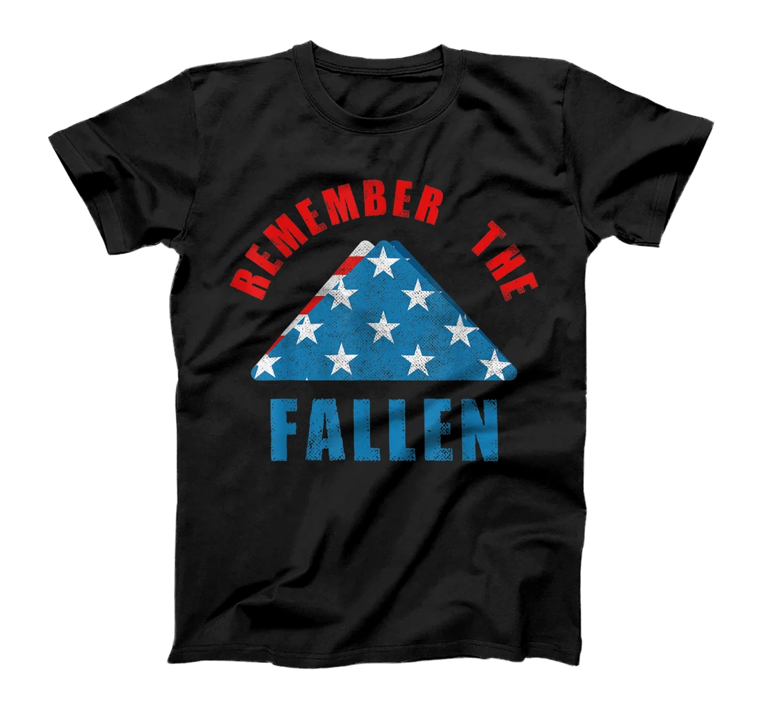 American Flag Remember The Fallen Military Soldier Veteran T-Shirt