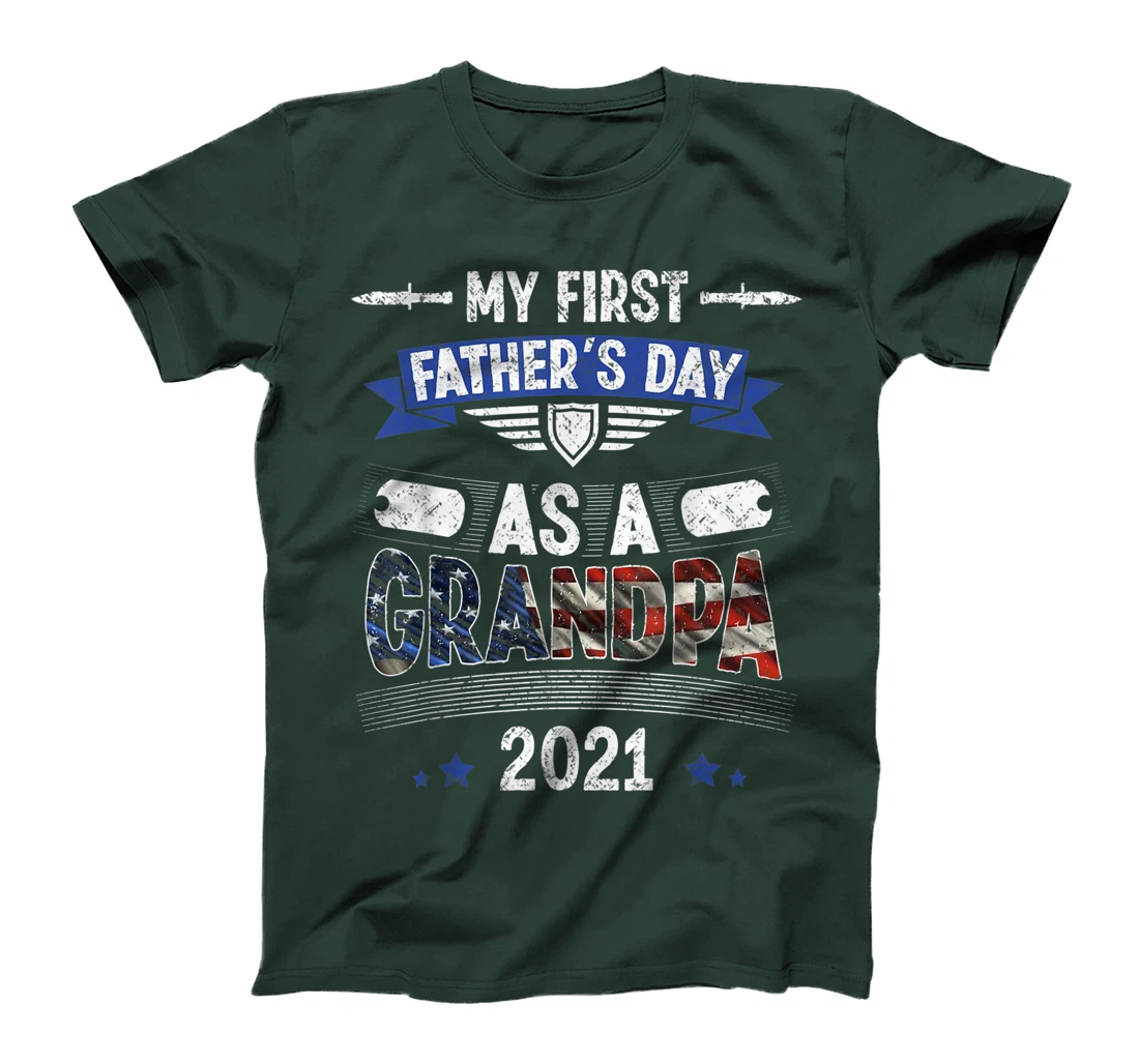 My First Father's Day As a Grandpa Cool Veteran Grandpa T-Shirt