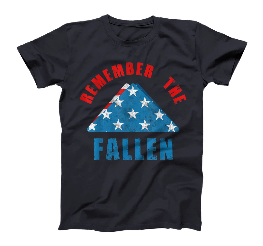 American Flag Remember The Fallen Military Soldier Veteran T-Shirt