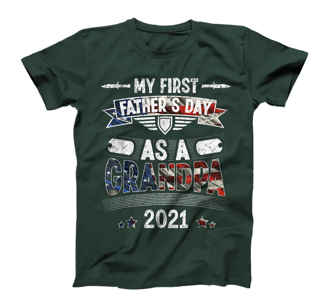 My First Father's Day As a Grandpa Cool Veteran Grandpa T-Shirt