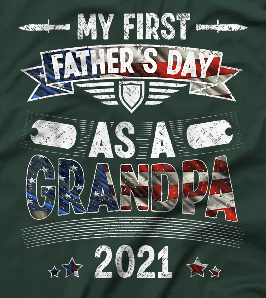 My First Father's Day As a Grandpa Cool Veteran Grandpa T-Shirt