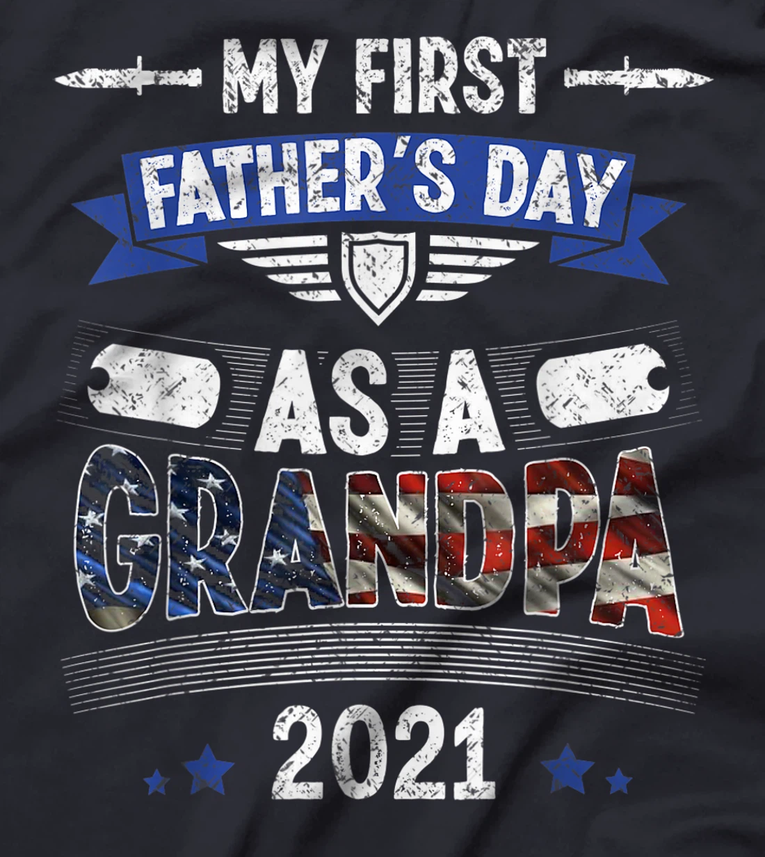 My First Father's Day As a Grandpa Cool Veteran Grandpa T-Shirt