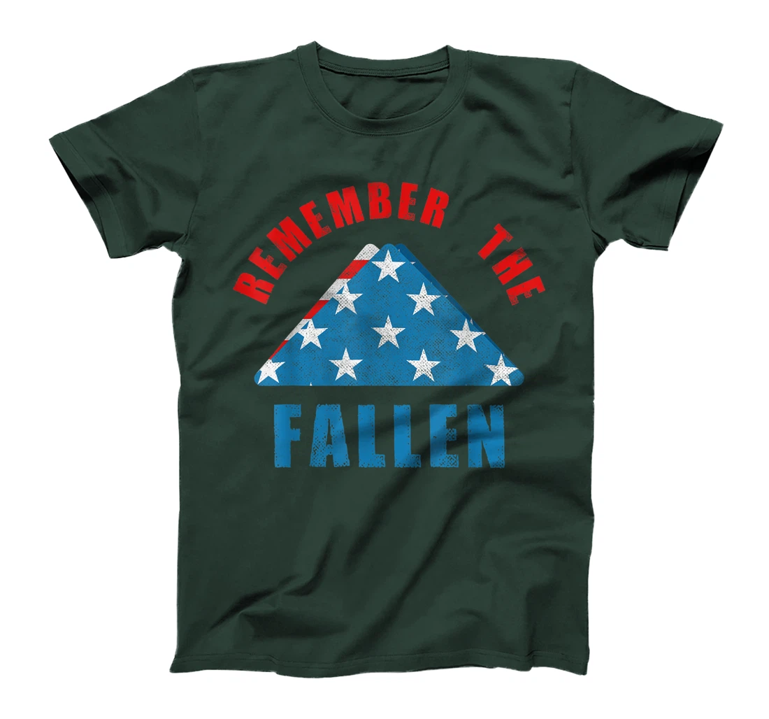 American Flag Remember The Fallen Military Soldier Veteran T-Shirt