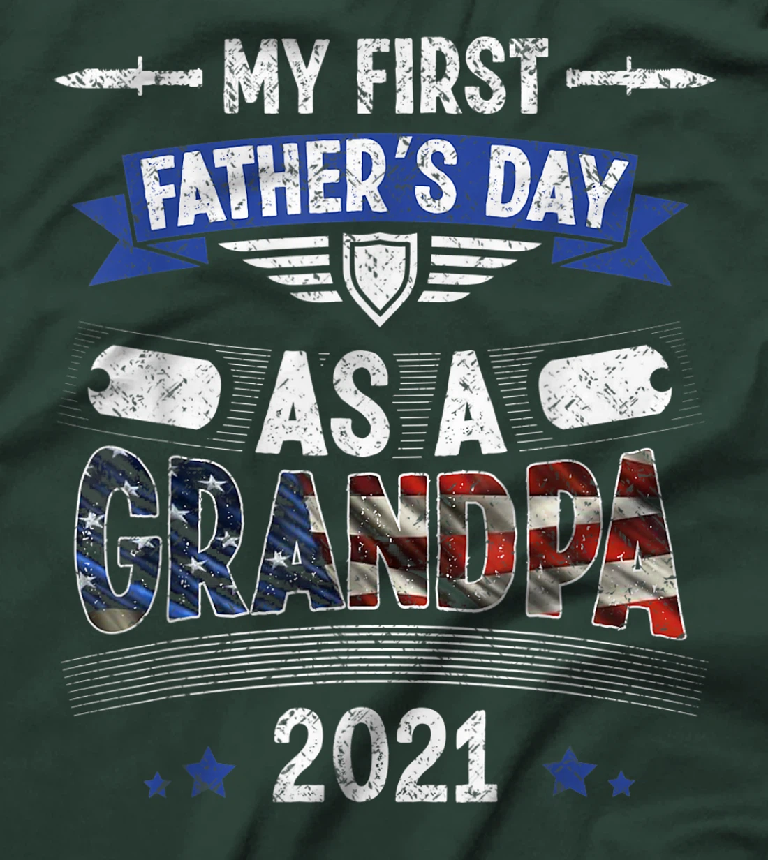 My First Father's Day As a Grandpa Cool Veteran Grandpa T-Shirt