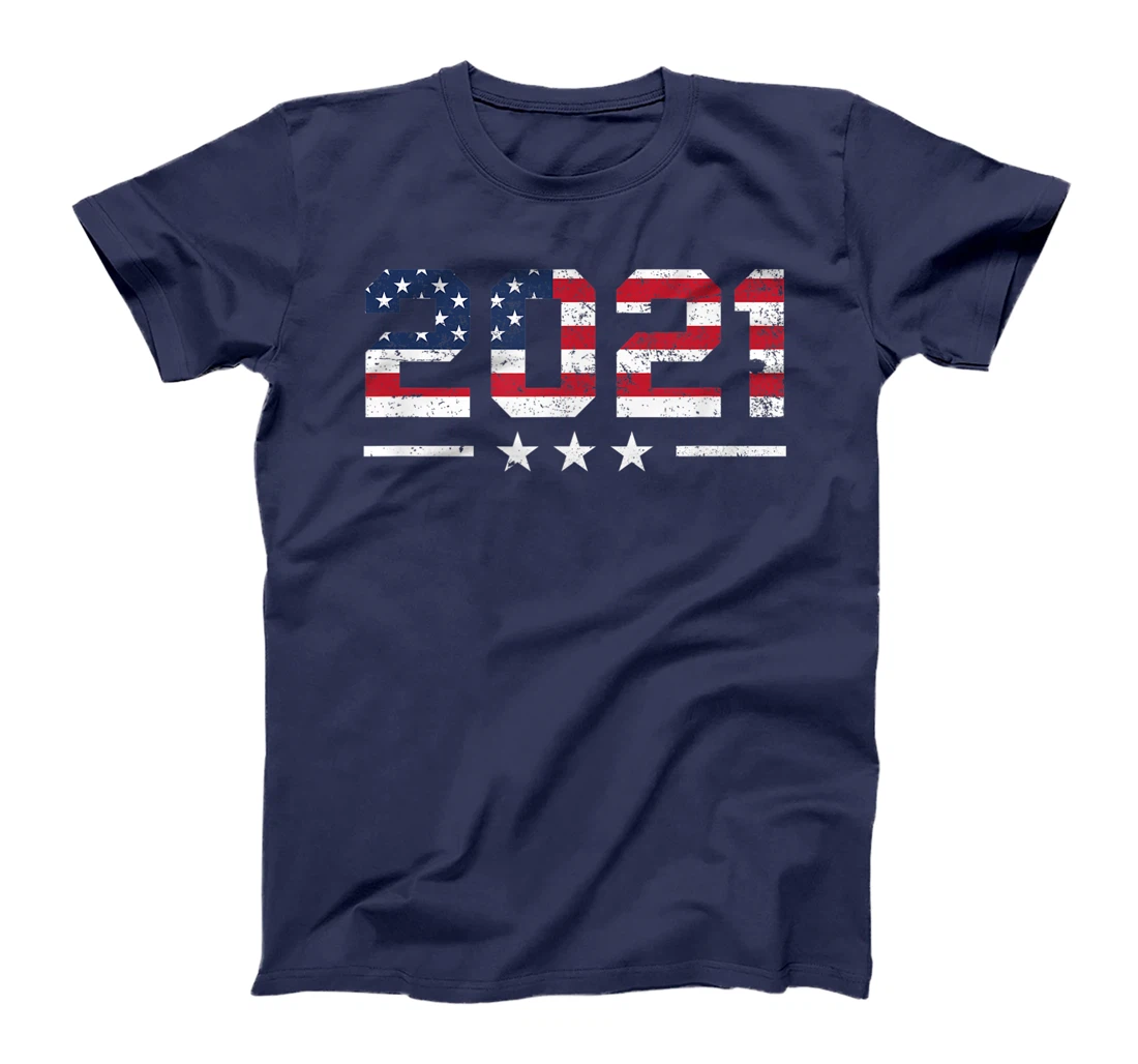 Cool New Years Clothing Gifts Veteran Soldier 2021 USA Flag T-Shirt