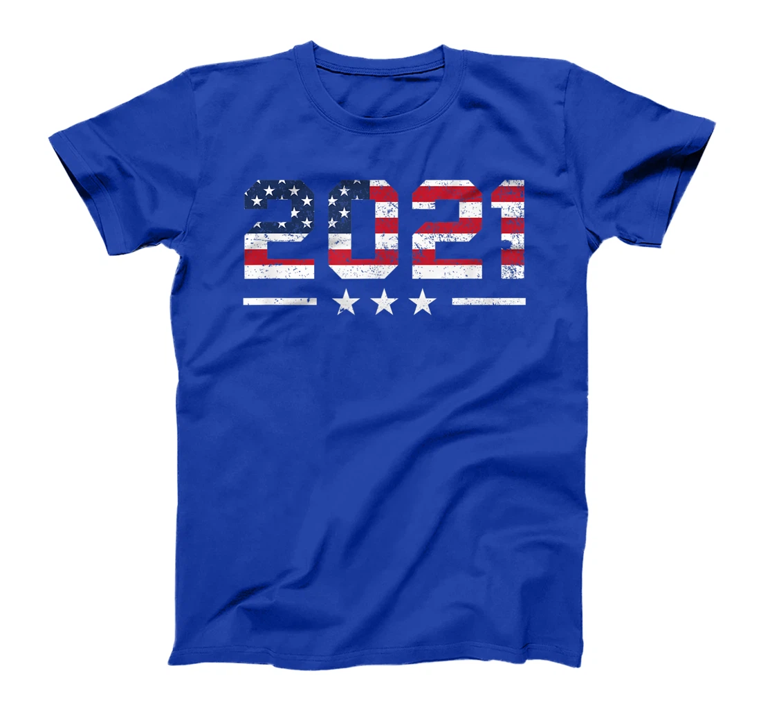 Cool New Years Clothing Gifts Veteran Soldier 2021 USA Flag T-Shirt
