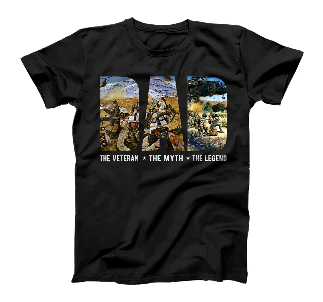 Veteran Dad The Man The Myth The Legend Memorial Fathers Day T-Shirt
