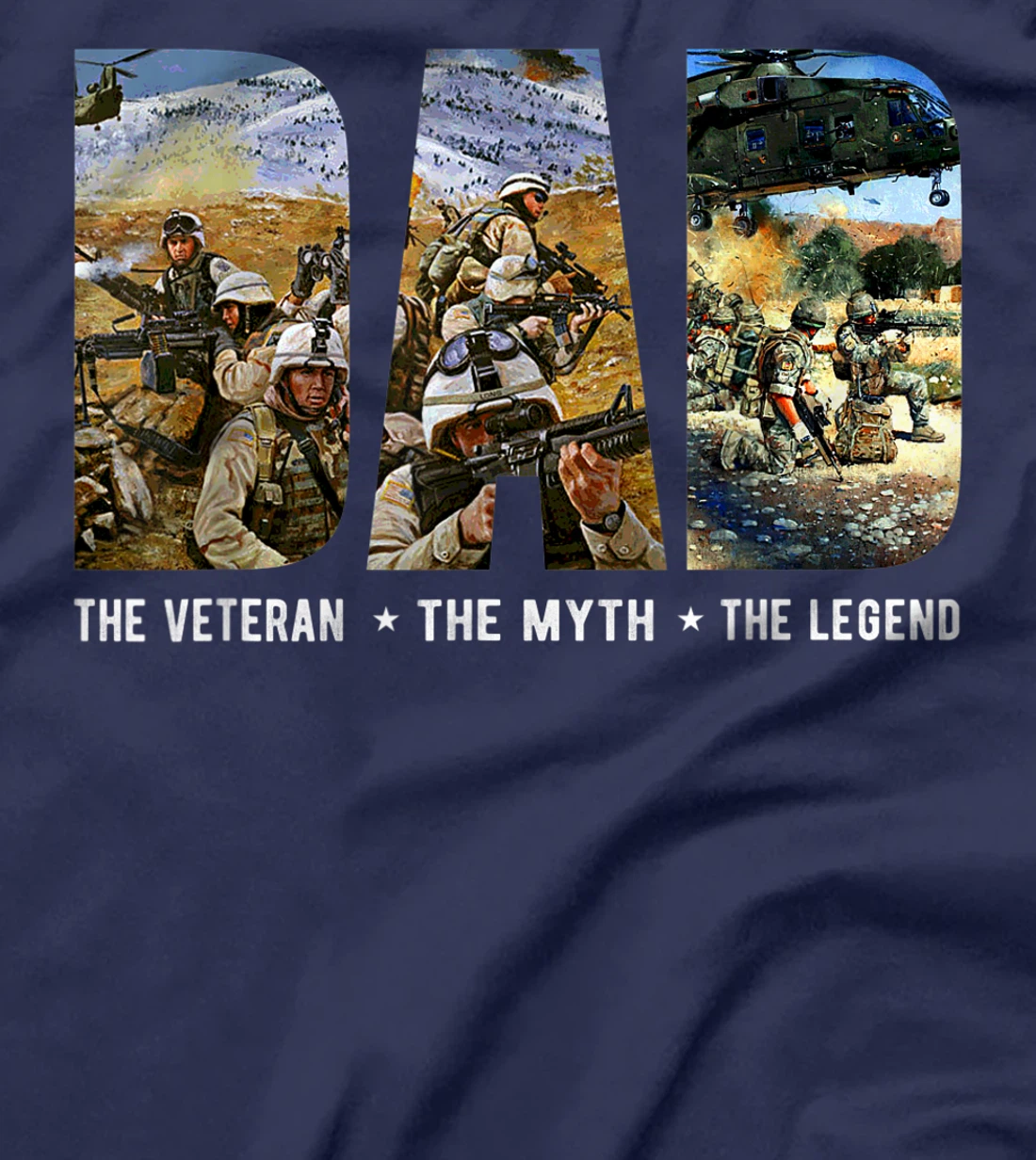 Veteran Dad The Man The Myth The Legend Memorial Fathers Day T-Shirt