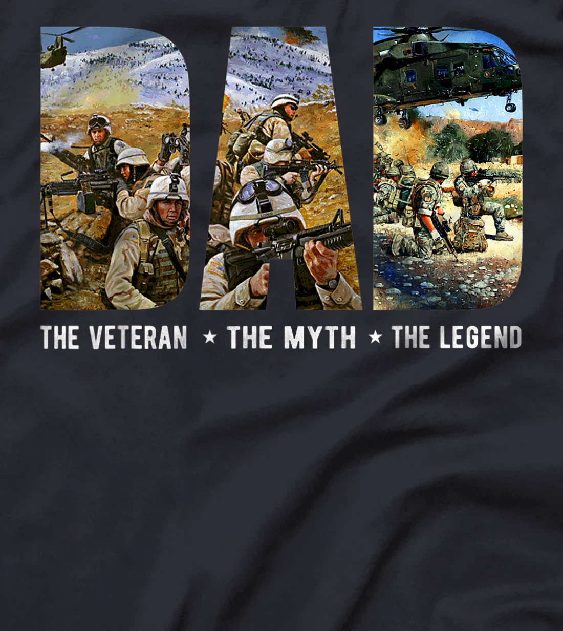 Veteran Dad The Man The Myth The Legend Memorial Fathers Day T-Shirt