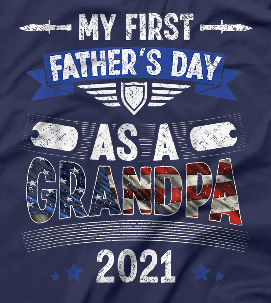 My First Father's Day As a Grandpa Cool Veteran Grandpa T-Shirt