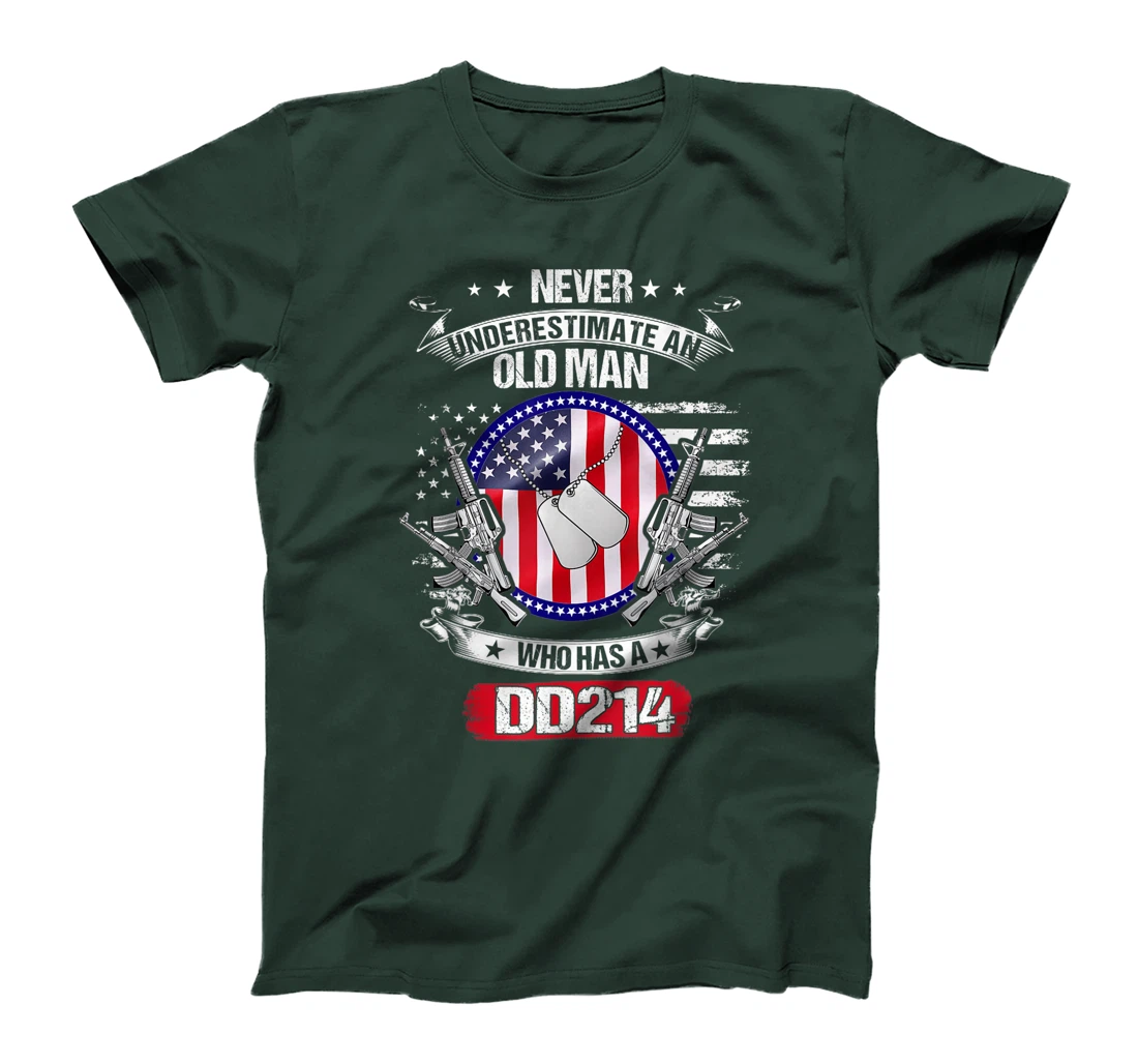 Never Underestimate An Old Man Who Has A DD214 Veteran T-Shirt