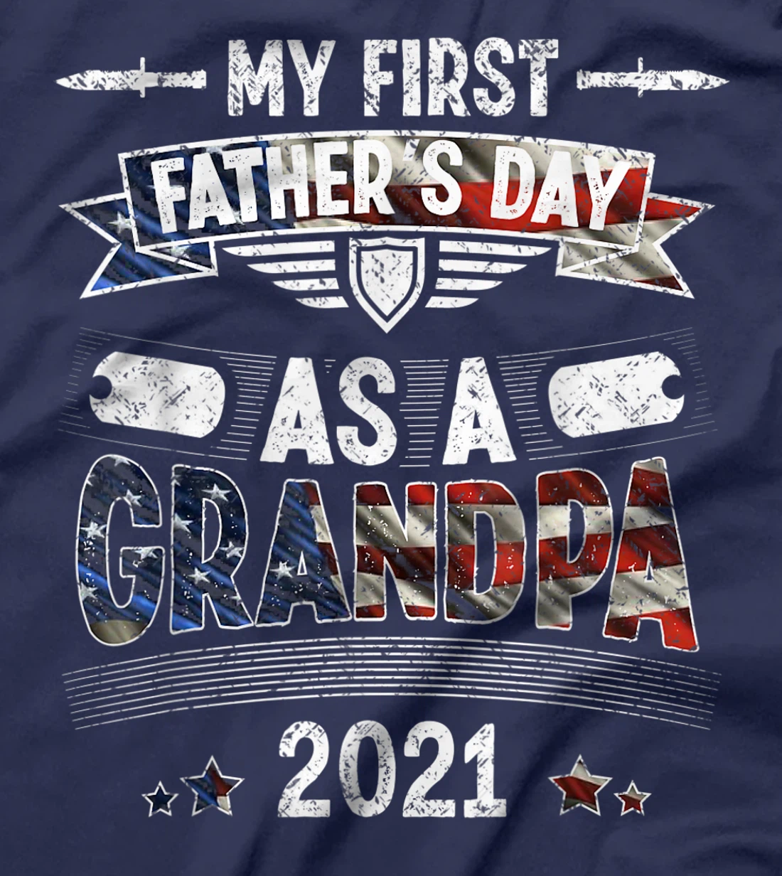 My First Father's Day As a Grandpa Cool Veteran Grandpa T-Shirt