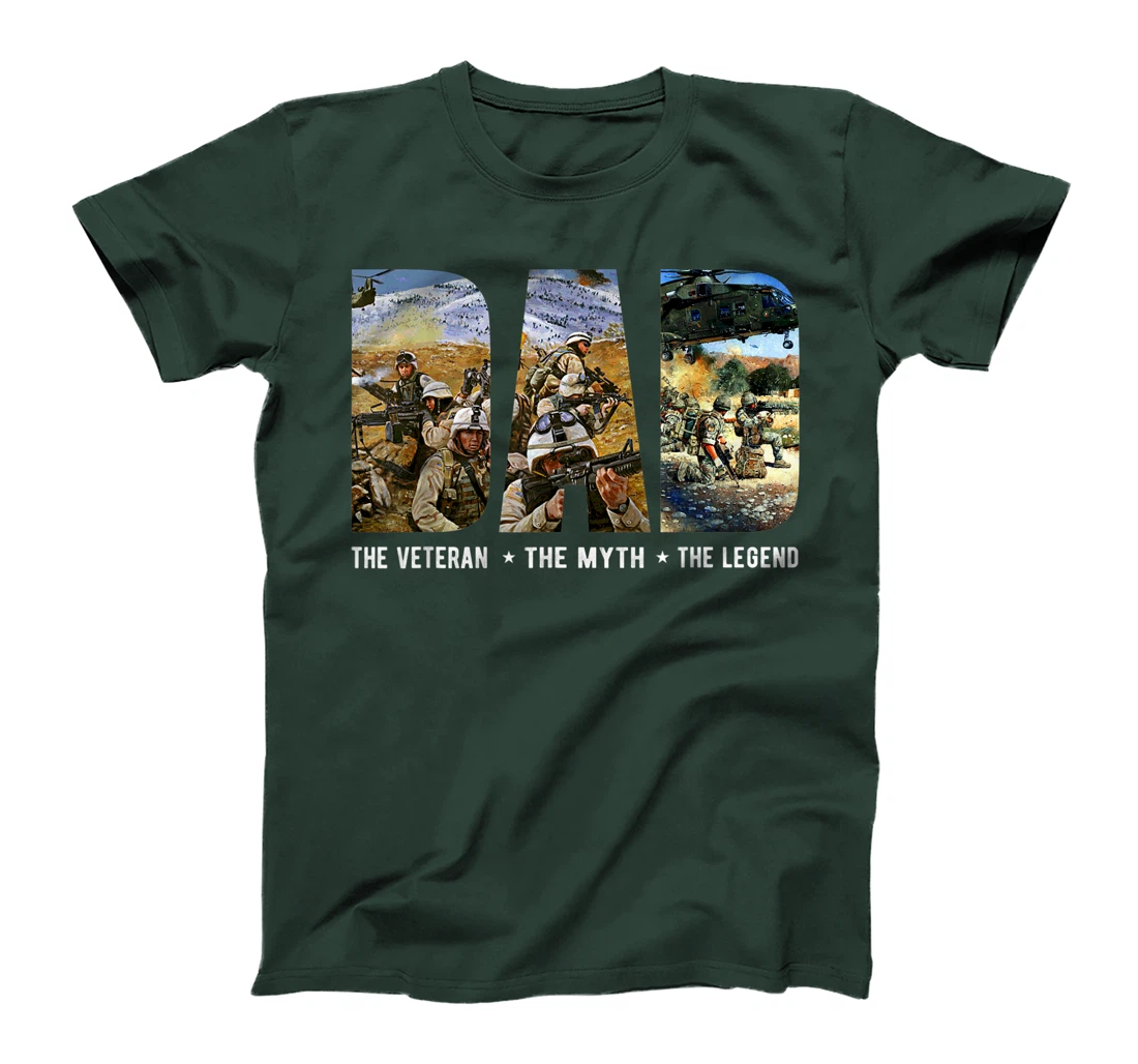 Veteran Dad The Man The Myth The Legend Memorial Fathers Day T-Shirt