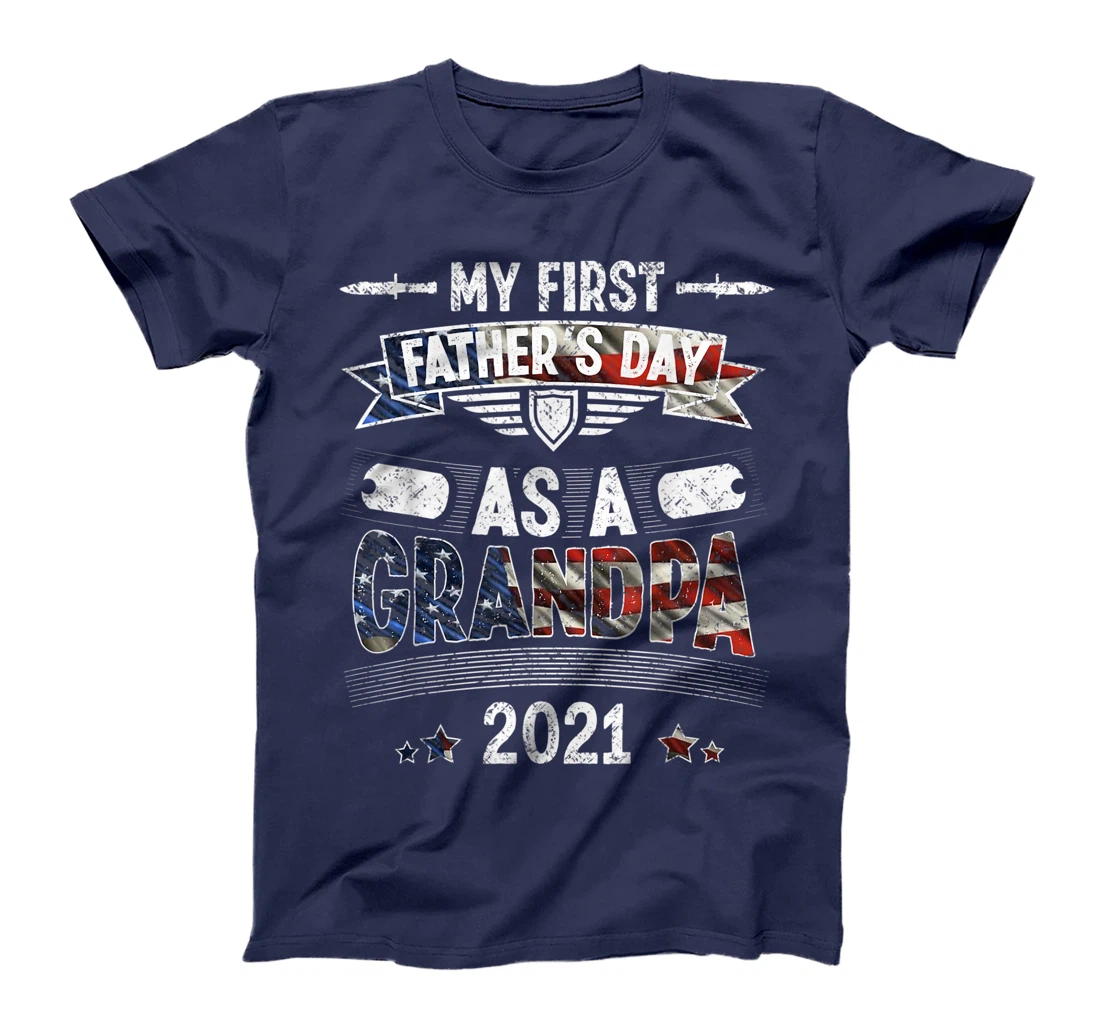 My First Father's Day As a Grandpa Cool Veteran Grandpa T-Shirt