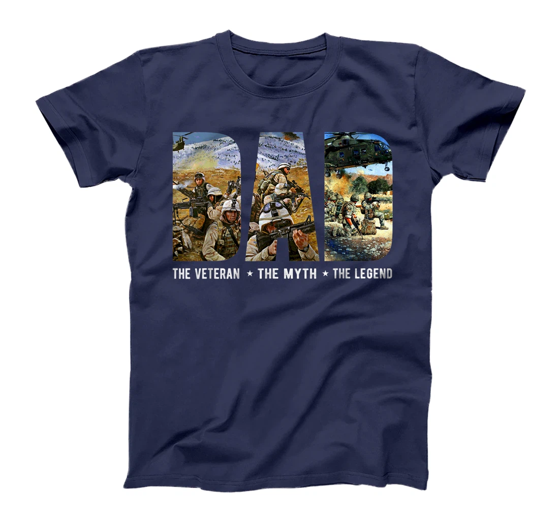 Veteran Dad The Man The Myth The Legend Memorial Fathers Day T-Shirt