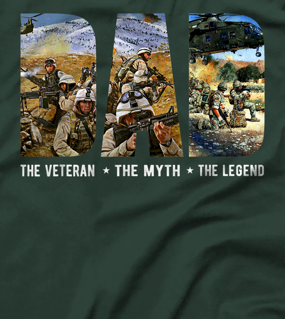 Veteran Dad The Man The Myth The Legend Memorial Fathers Day T-Shirt