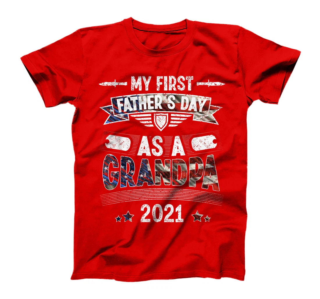 My First Father's Day As a Grandpa Cool Veteran Grandpa T-Shirt