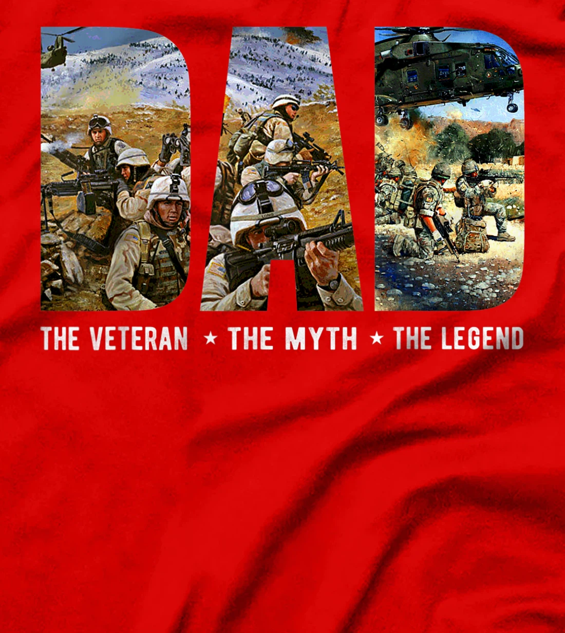 Veteran Dad The Man The Myth The Legend Memorial Fathers Day T-Shirt