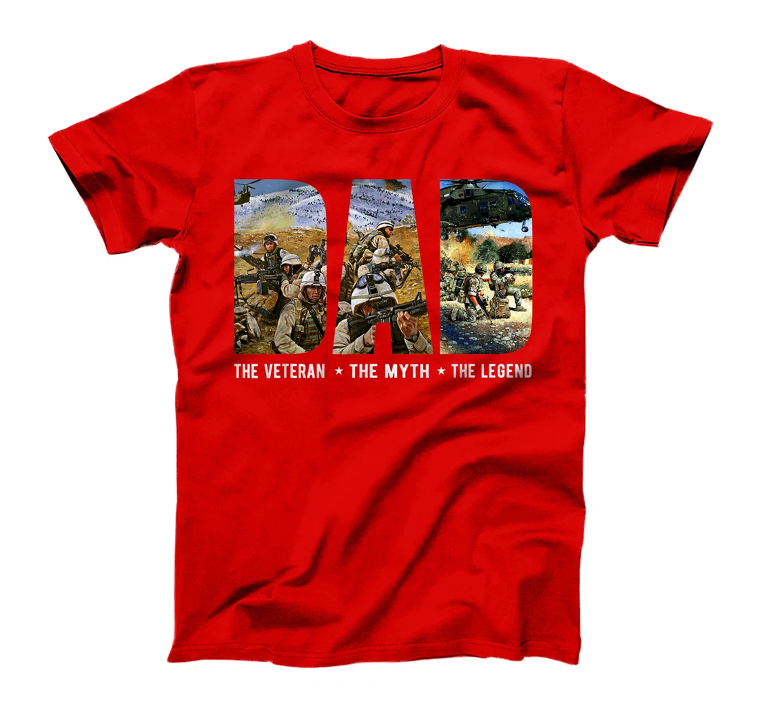 Veteran Dad The Man The Myth The Legend Memorial Fathers Day T-Shirt
