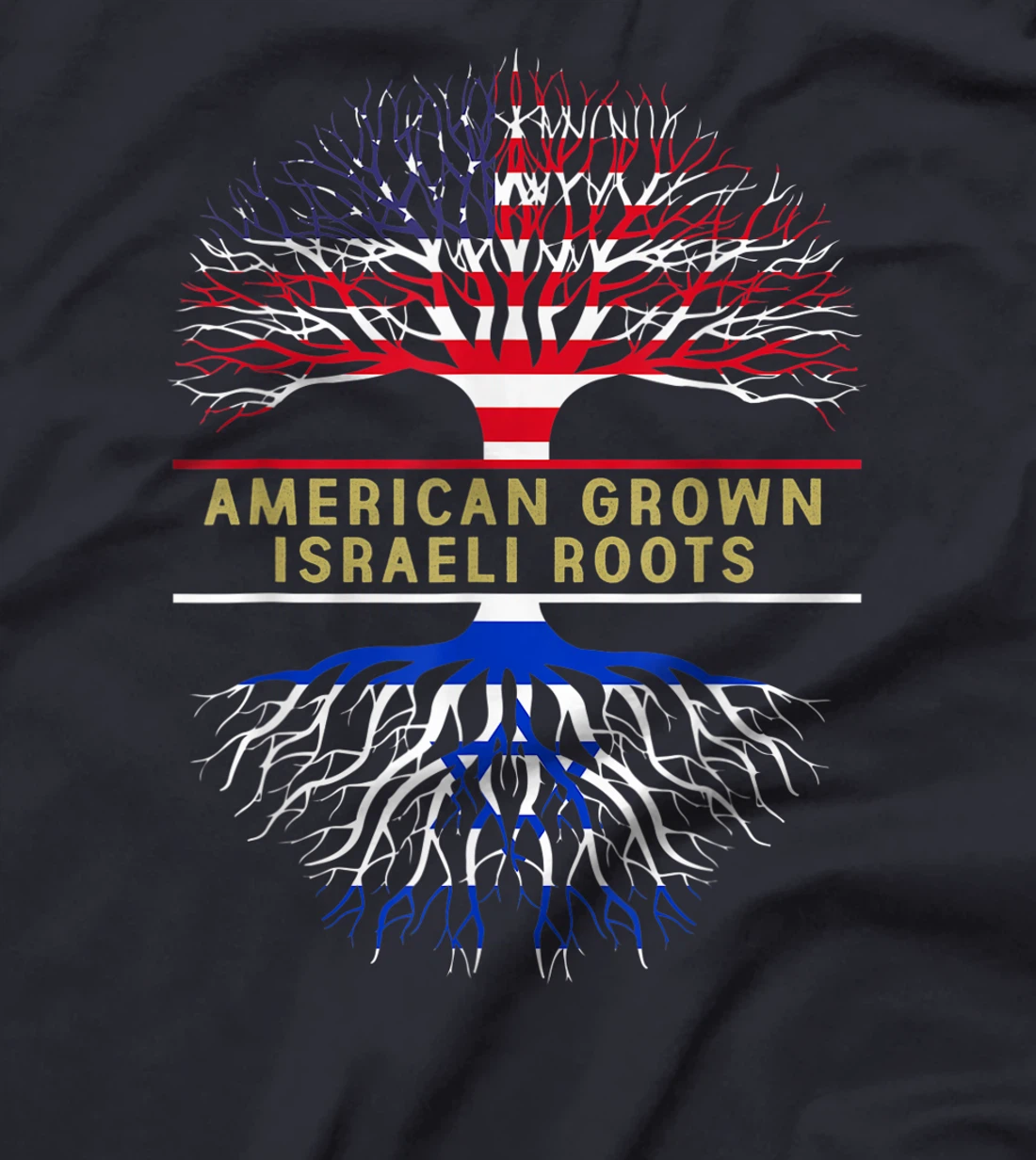 American Grown Israeli Roots America Israel Tree Flag T-Shirt