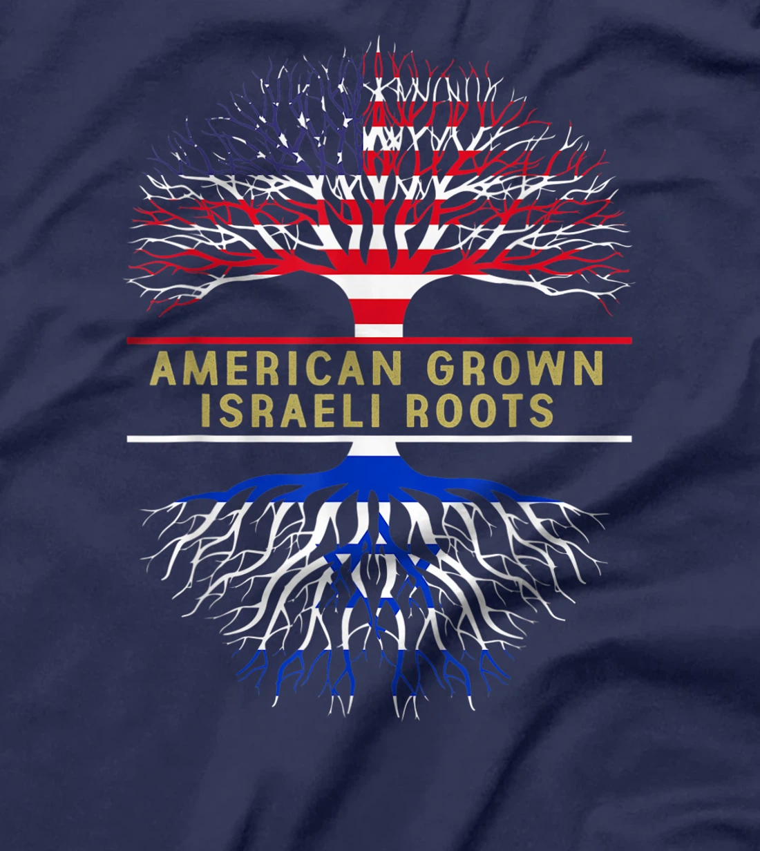 American Grown Israeli Roots America Israel Tree Flag T-Shirt