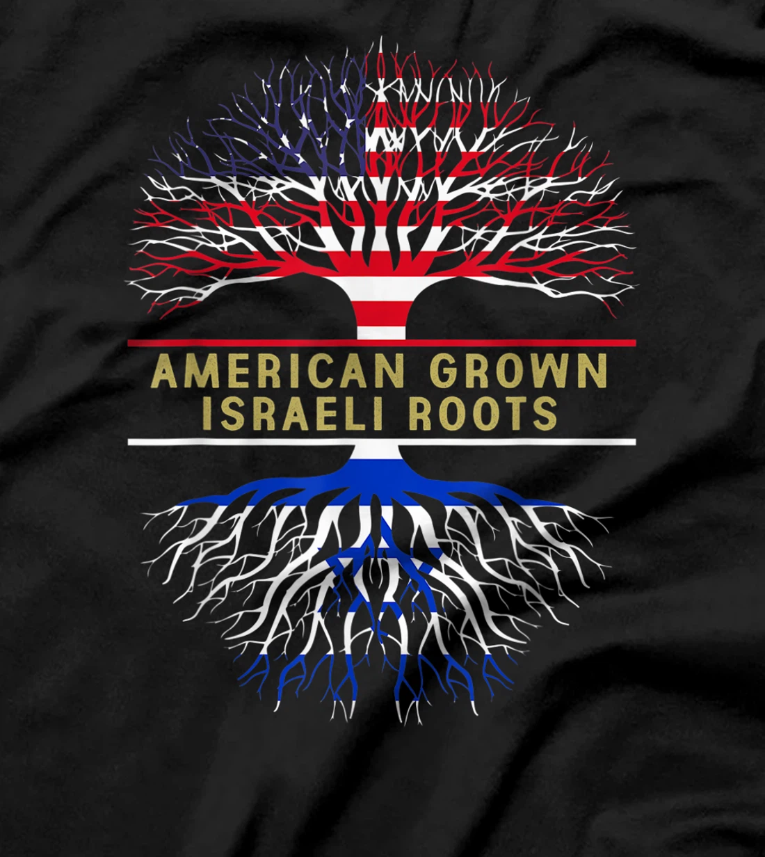 American Grown Israeli Roots America Israel Tree Flag T-Shirt
