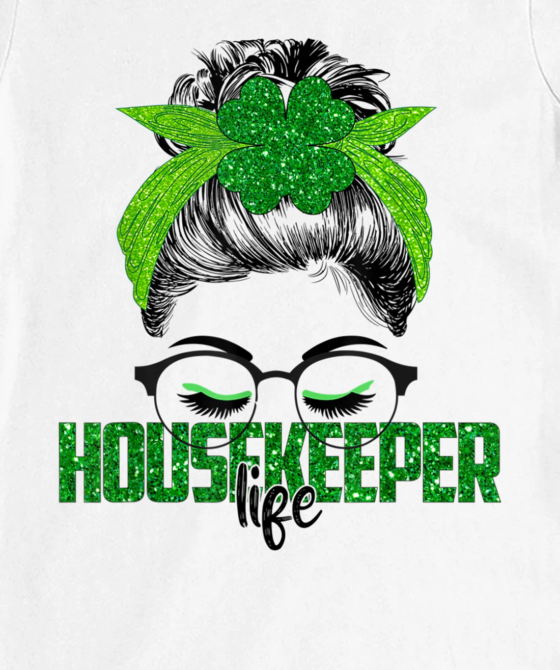 Womens Lucky Housekeeper St Patricks Day Irish Shamrock Nurse T-Shirt, Women T-Shirt