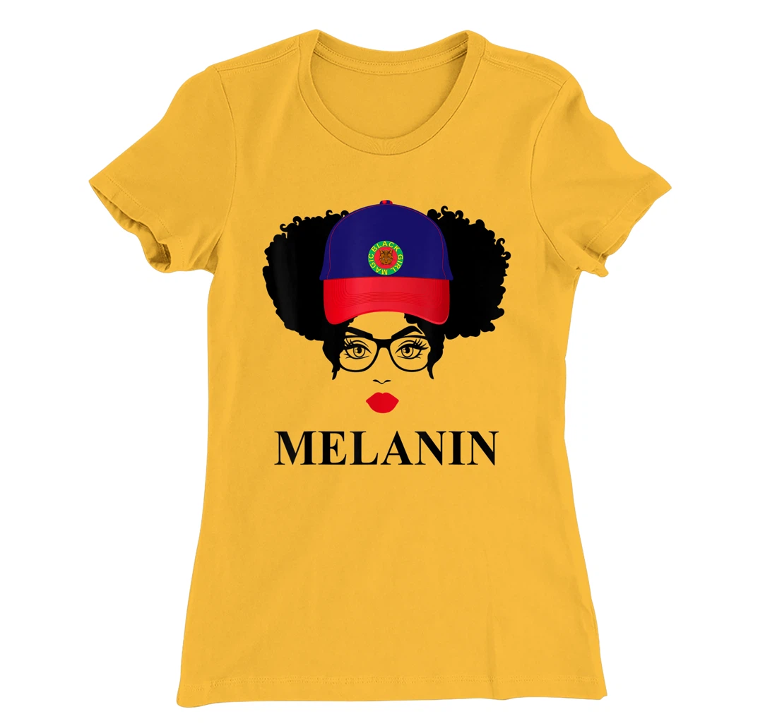 Womens Gifts Afro Diva Red Lips Cap Black Girl Magic Puff Melanin T-Shirt, Kid T-Shirt and Women T-Shirt