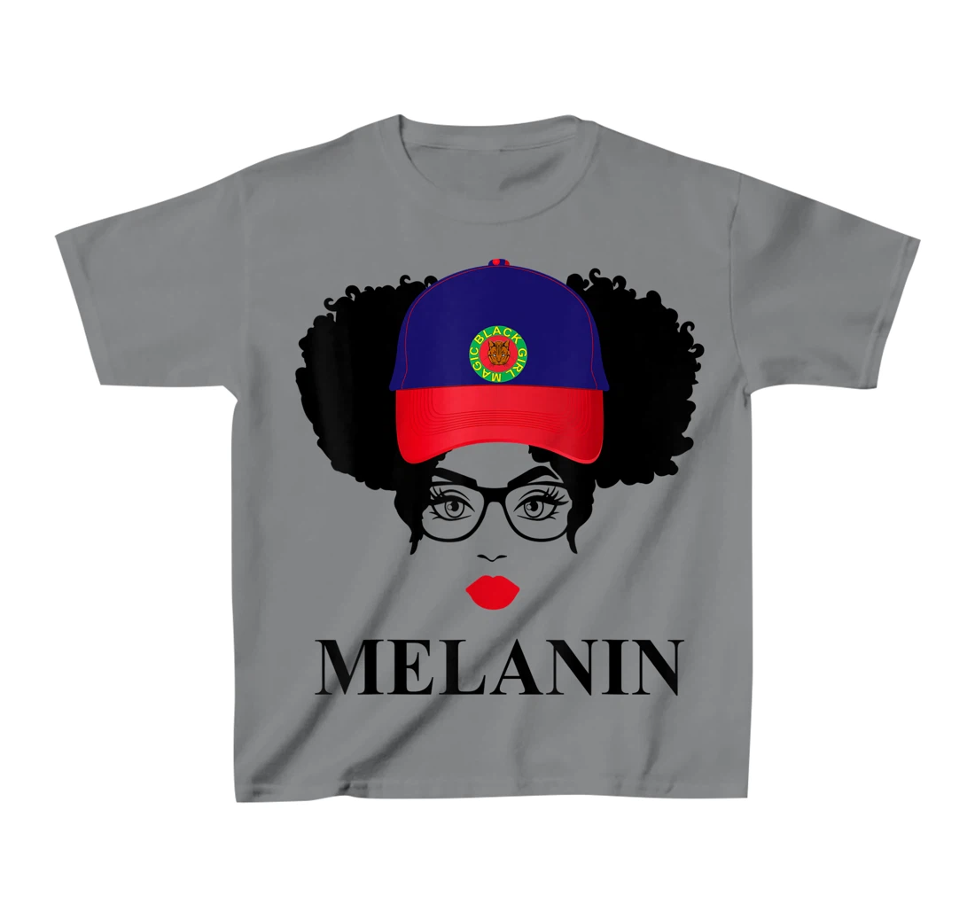 Womens Gifts Afro Diva Red Lips Cap Black Girl Magic Puff Melanin T-Shirt, Kid T-Shirt and Women T-Shirt
