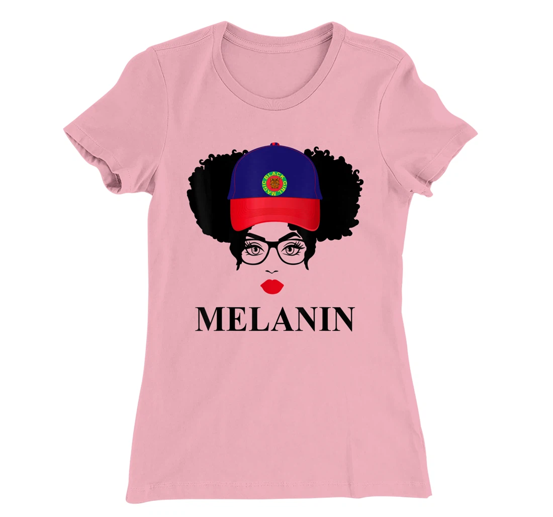 Womens Gifts Afro Diva Red Lips Cap Black Girl Magic Puff Melanin T-Shirt, Kid T-Shirt and Women T-Shirt