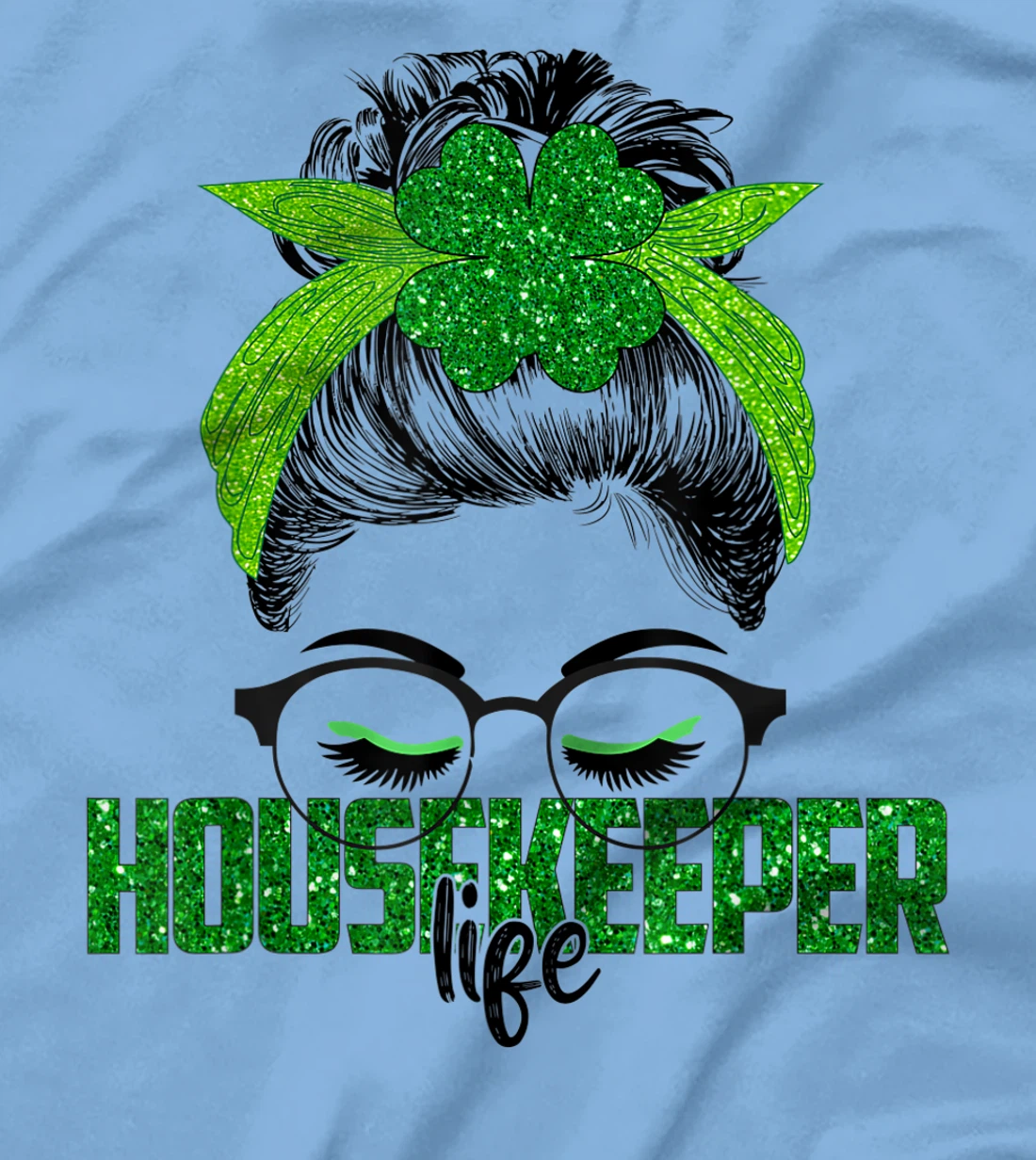 Womens Lucky Housekeeper St Patricks Day Irish Shamrock Nurse T-Shirt, Women T-Shirt