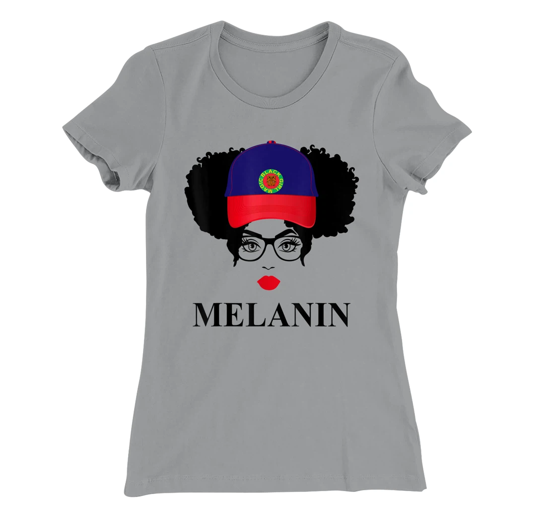 Womens Gifts Afro Diva Red Lips Cap Black Girl Magic Puff Melanin T-Shirt, Kid T-Shirt and Women T-Shirt