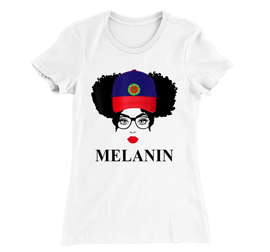 Womens Gifts Afro Diva Red Lips Cap Black Girl Magic Puff Melanin T-Shirt, Kid T-Shirt and Women T-Shirt