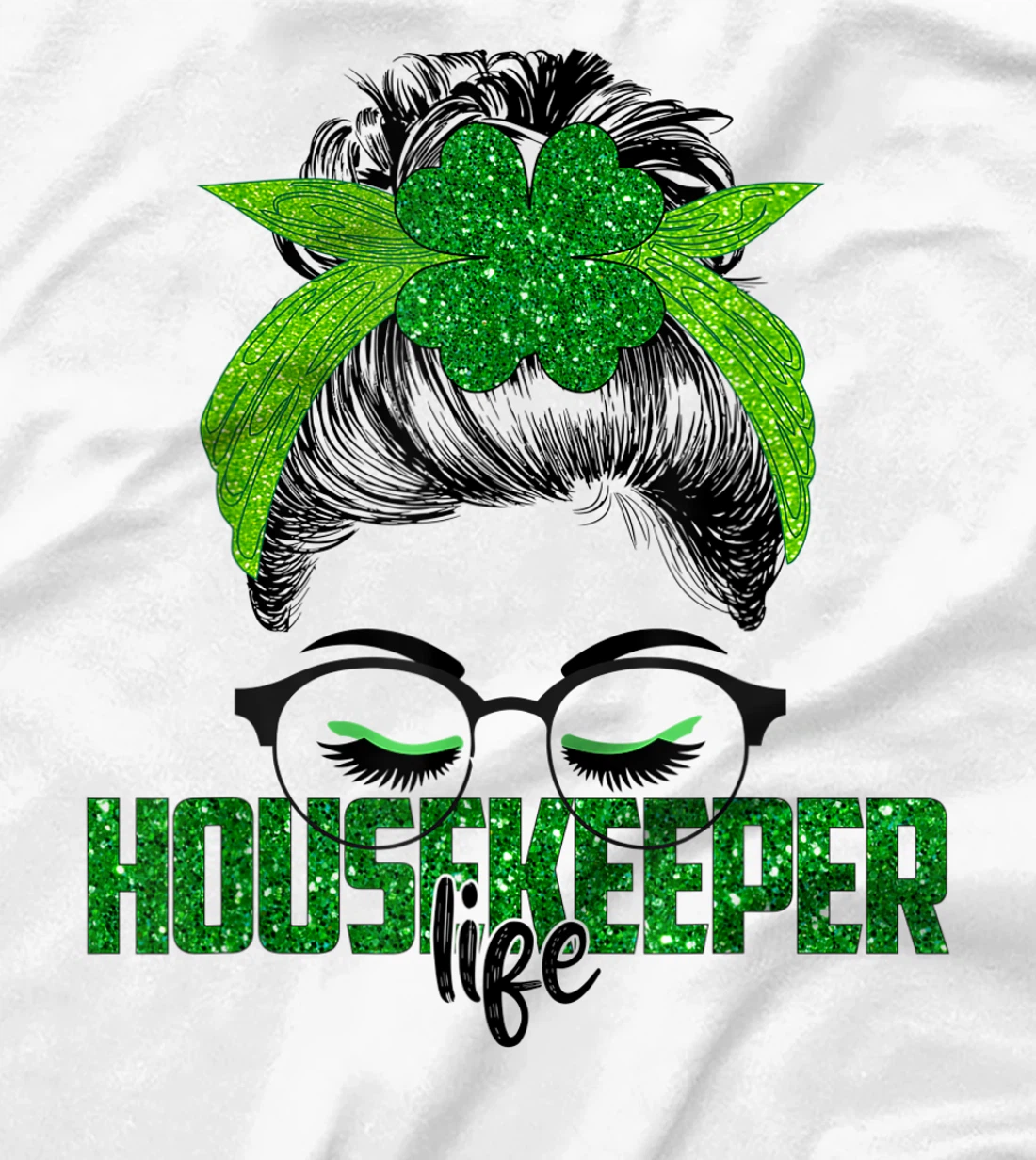 Womens Lucky Housekeeper St Patricks Day Irish Shamrock Nurse T-Shirt, Women T-Shirt
