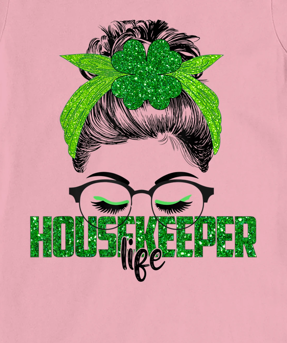 Womens Lucky Housekeeper St Patricks Day Irish Shamrock Nurse T-Shirt, Women T-Shirt