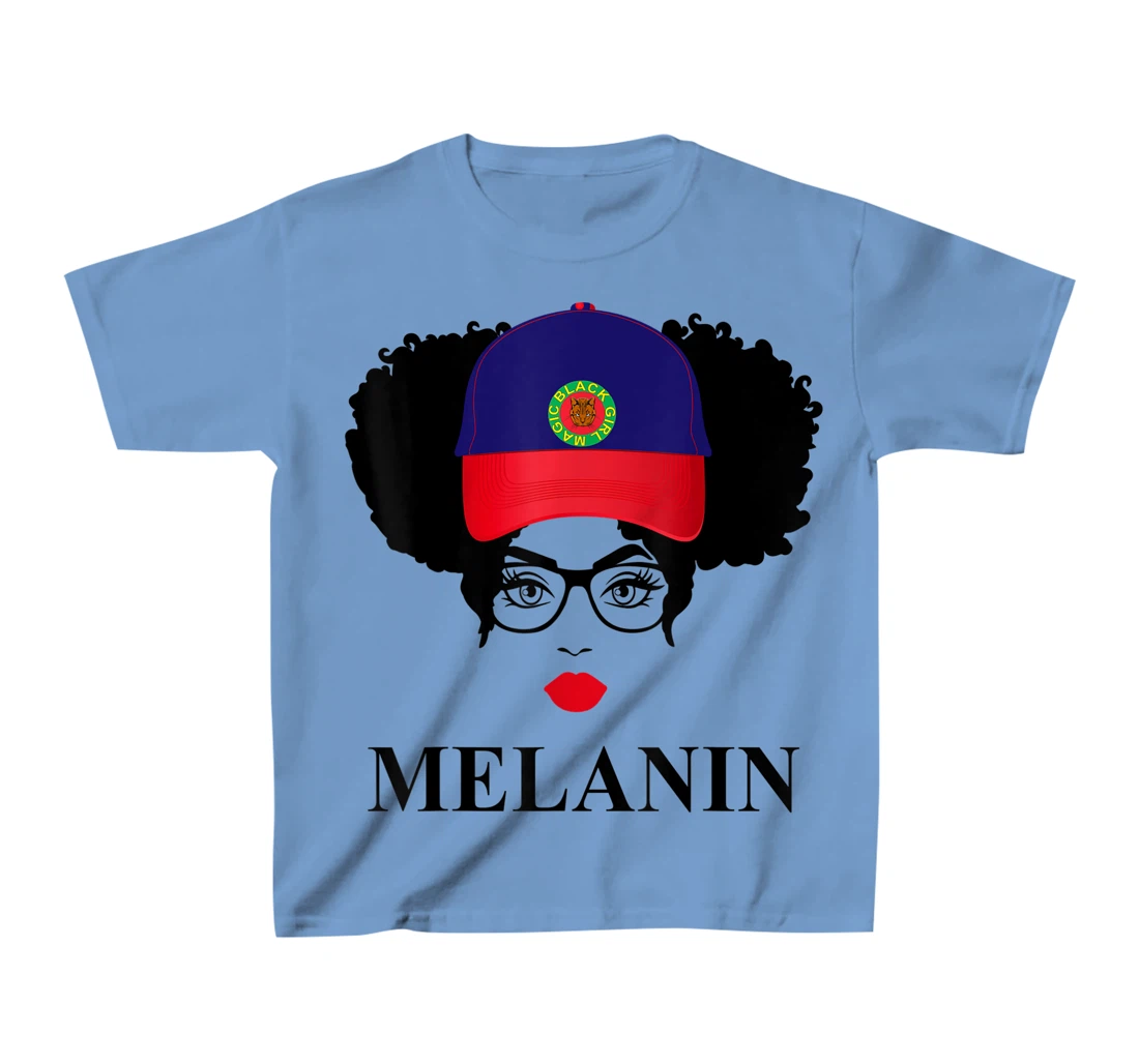 Womens Gifts Afro Diva Red Lips Cap Black Girl Magic Puff Melanin T-Shirt, Kid T-Shirt and Women T-Shirt